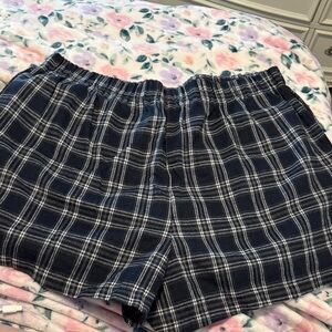 Plaid Black and White Shorts